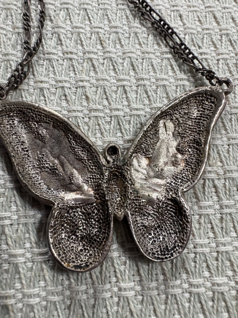 Butterfly Statement Necklace in Antique Silver - Picture 3 of 4